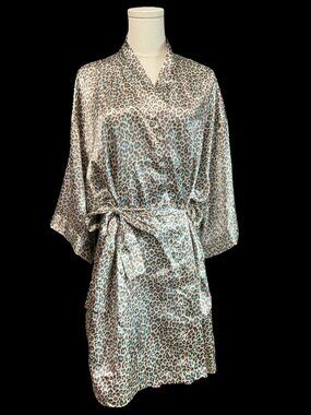 Leopard Print Silky Robe